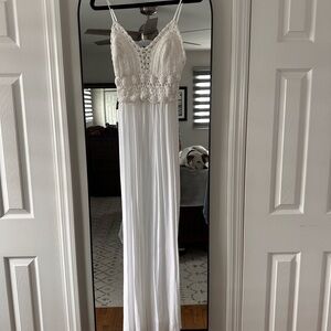 GOA Beachwear by Japna Gaze Ivory Maxi Dress with Elegant Details